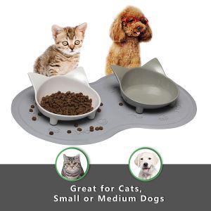Bandeja de alimentação de silicone com design personalizado para tigelas de comida de animais de estimação