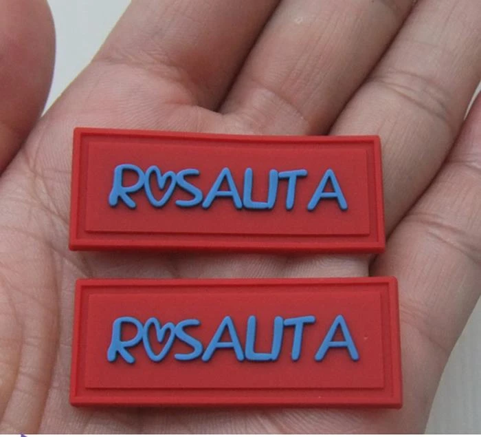 Rótulo de borracha de silicone com logotipo e marca registrada Rótulo de PVC