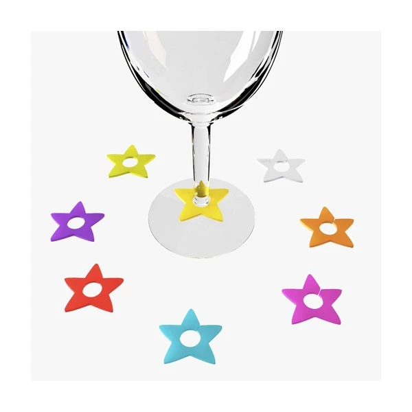 Silicone Wine Glass Marker Hooks