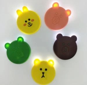 Desenho animado espelho de maquiagem PVC silicone LED