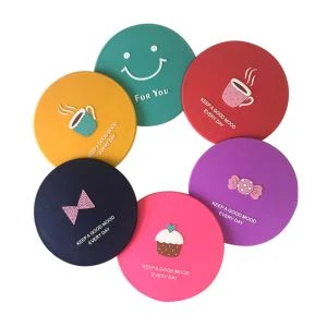 Silicone Single Side Round Promoção Presente Travel Pocket Mirror