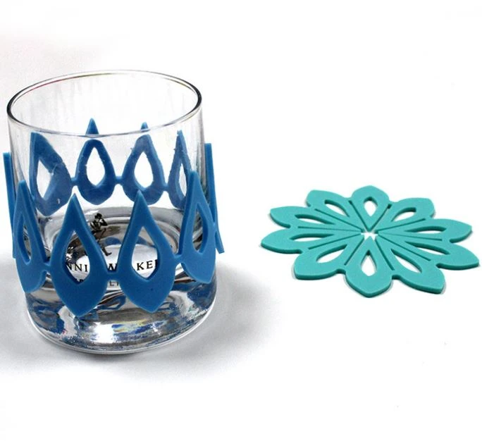 Criativo flor de silicone para bebidas porta-copos suporte para copos copo de chá