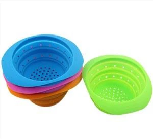 Filtro dobrável de silicone dobrável sem BPA e vegetais cesta de drenagem de frutas